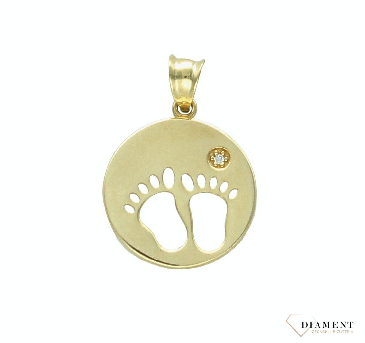 Złota zawieszka 375 Stópki dziecka do graweru dla Mamy ZA 7323. Zawieszka stopki, stopy dla dziecka. Zawieszka z imieniem noworodka. Złota zawieszka na prezent dla świeżo upieczonej mamy. Zawieszka na Dzień Matki..jpg